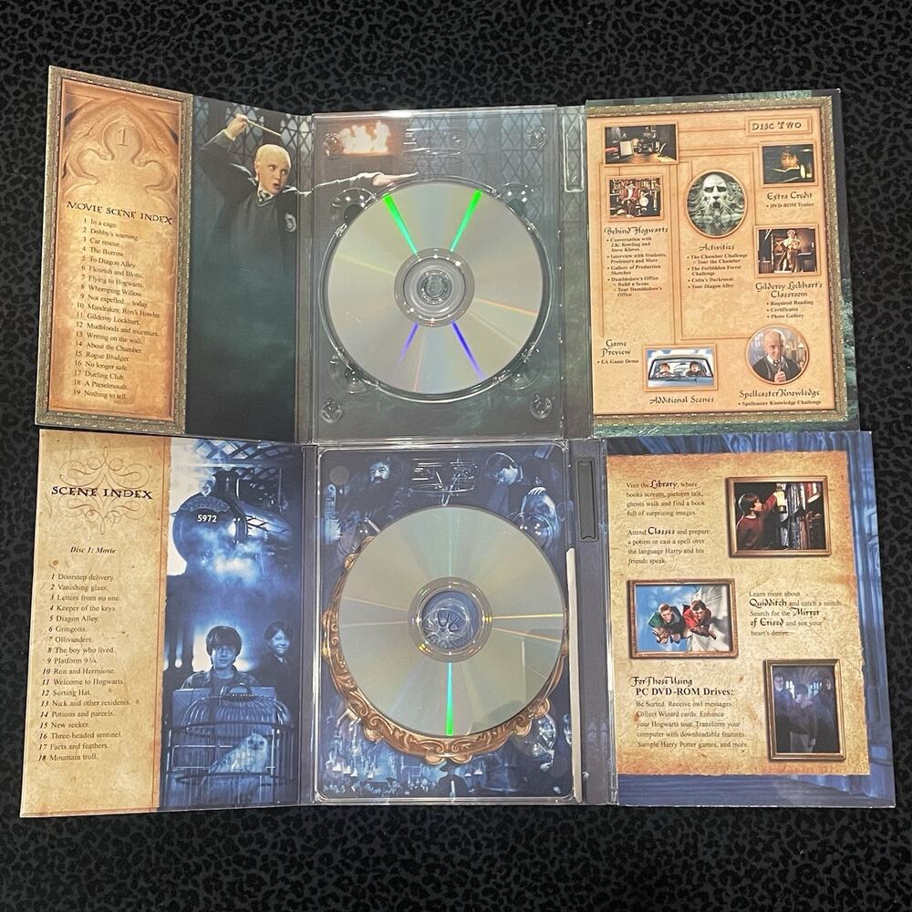 Harry Potter DVD ROM Disc Set Of 2 The Sorcerers Stone The Chamber of Secrets - Picture 3 of 4